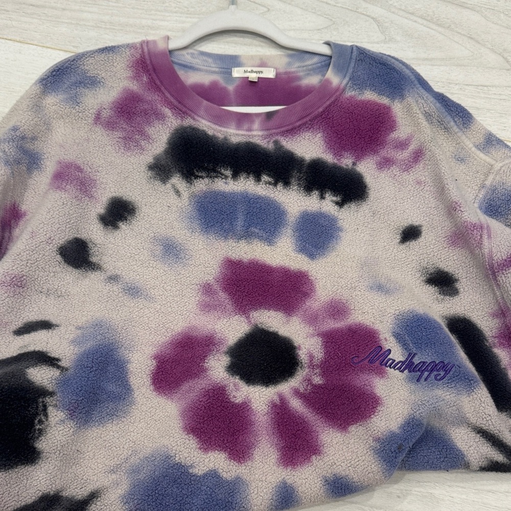 Madhappy Purple and Black Tie-Dye Fleece Size Large